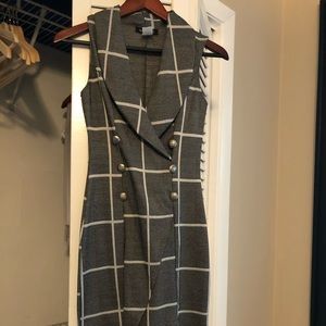 Gray and white dress